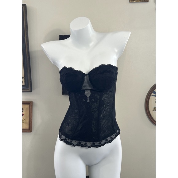 Tops - Triumph Amourette Vintage Push Up Strapless Lace Corset Bustier Size Cup A 80